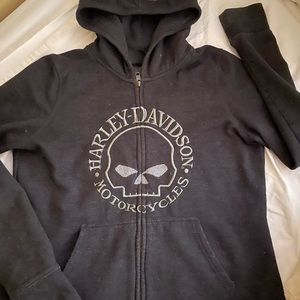Harley Davidson hoodies and non-Branded headband.